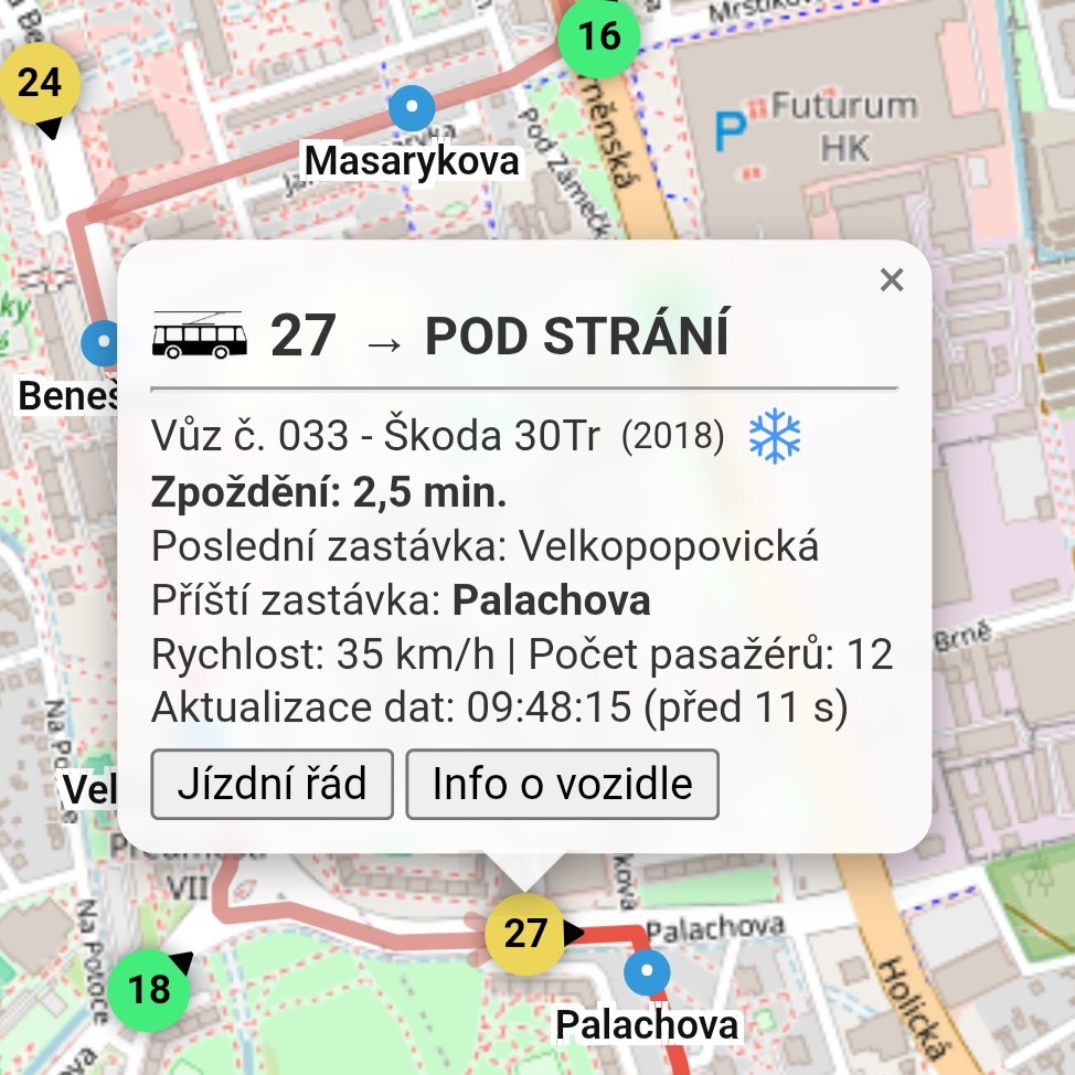 Detailní karta vozu