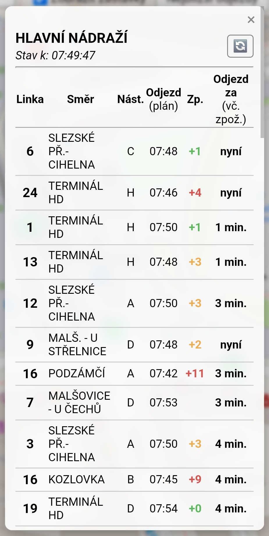 Virtuální odjezdová tabule